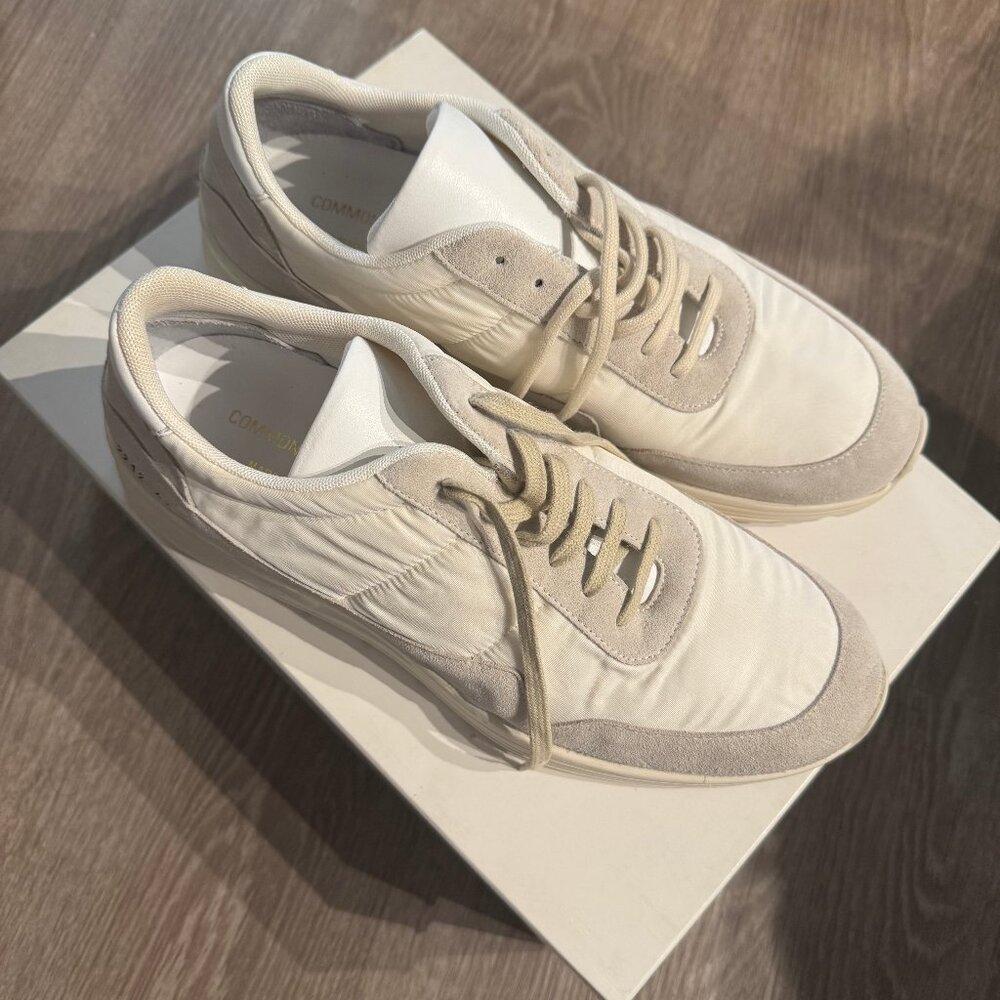 Common Project Cross Trainer Leather Sneaker White Suede